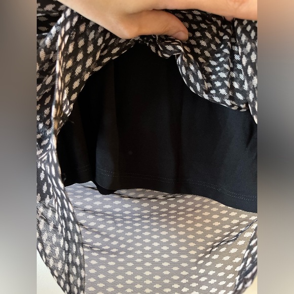 NWT DKNY Mesh Polkadot Lined Ruched Blouse - Picture 5 of 12